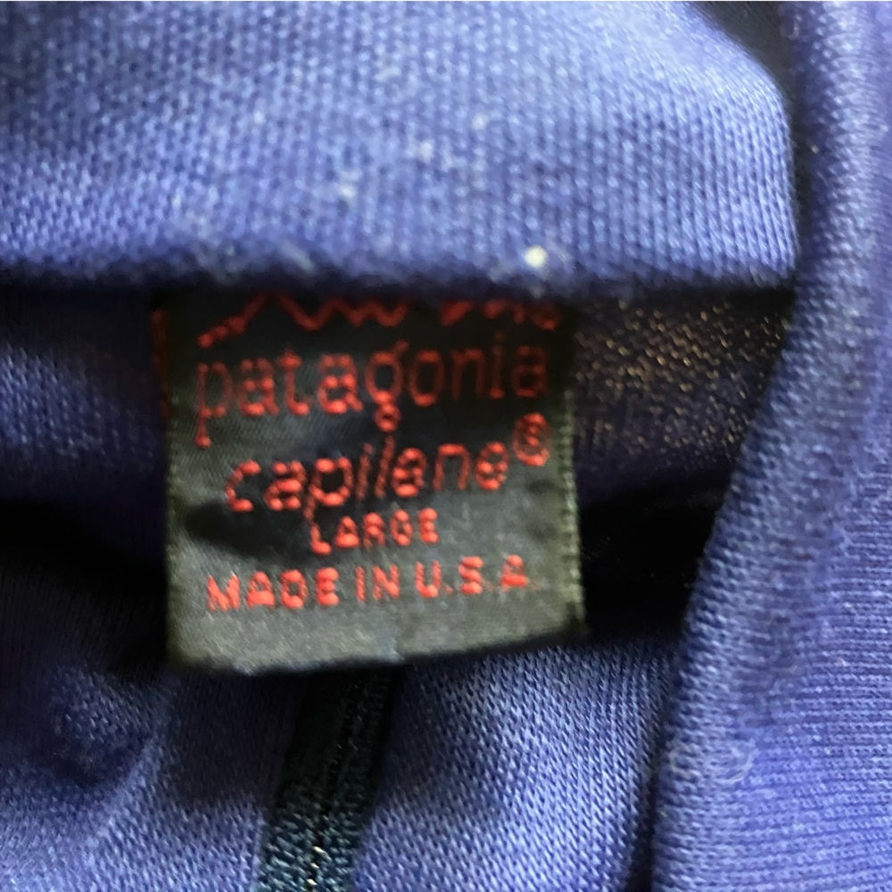 Patagonia Blue Long Sleeve Quarter-Zip Top, L, made in USA - Picture 2 of 2